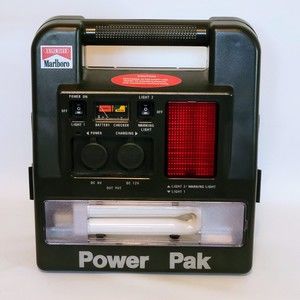 Vintage Marlboro Power Pack Charger Jumper Cables Emergency Light. Needs Battery
